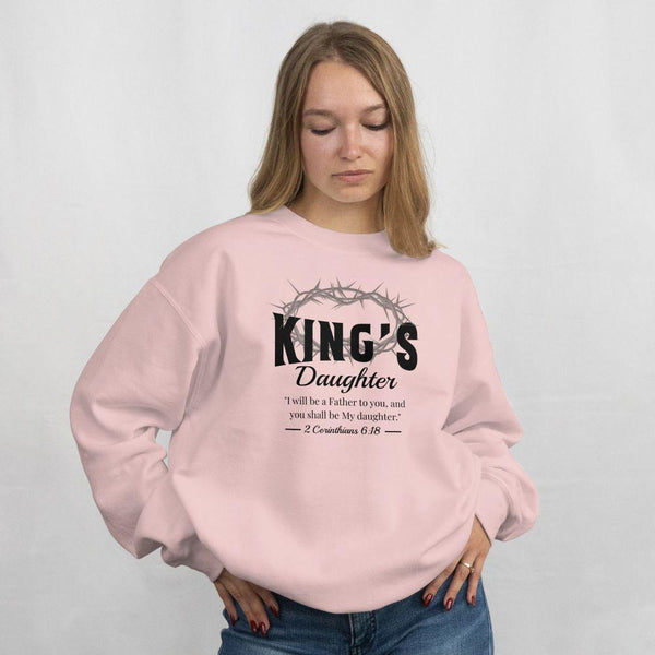 King's Daughter Long Sleeve Tee — "I will be a Father to you, and you shall be My daughter." (2 Corinthians 6:18)
