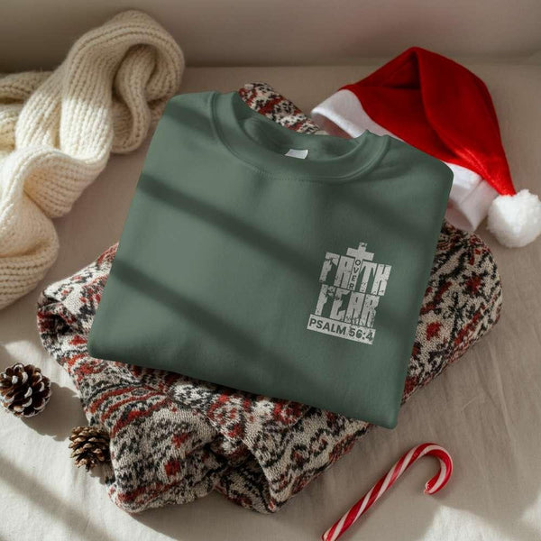 Faith Over Fear Christian Sweatshirt – Heavy Blend Cotton-Polyester Comfort