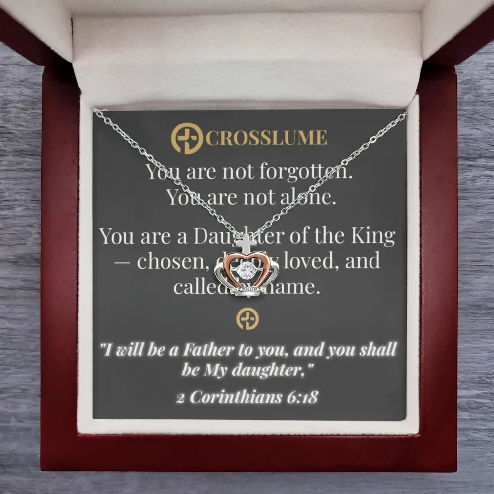 DAUGHTER OF THE KING – Crown Pendant Necklace in Sterling Silver