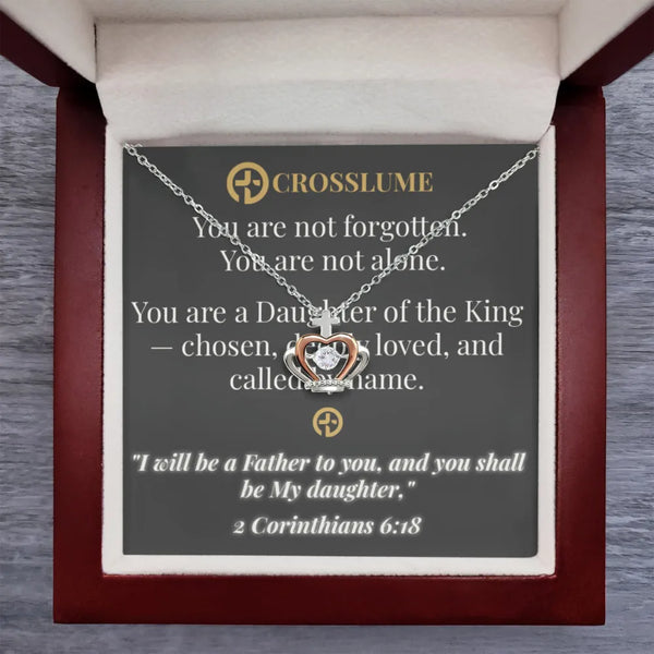 DAUGHTER OF THE KING – Crown Pendant Necklace in Sterling Silver