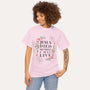Christian Floral Tee — "Jesus Died So That I May Live" Pink Short-Sleeve