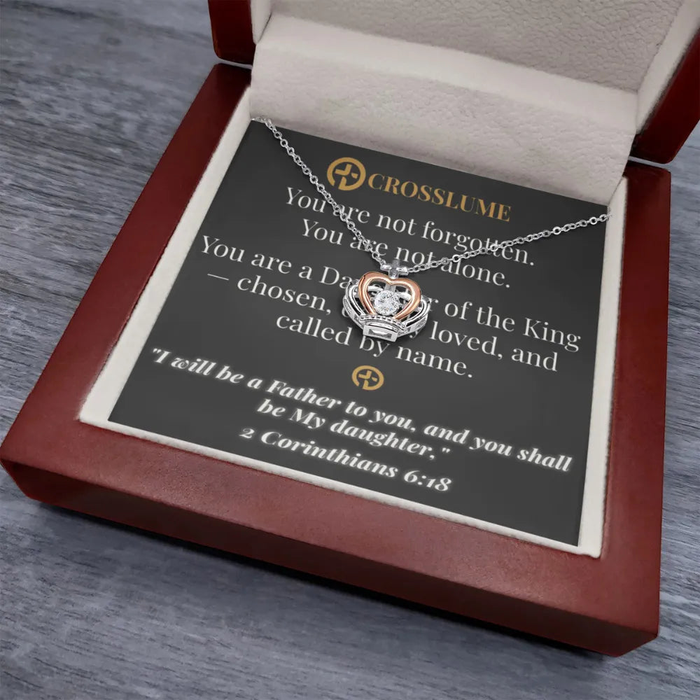 DAUGHTER OF THE KING – Crown Pendant Necklace in Sterling Silver