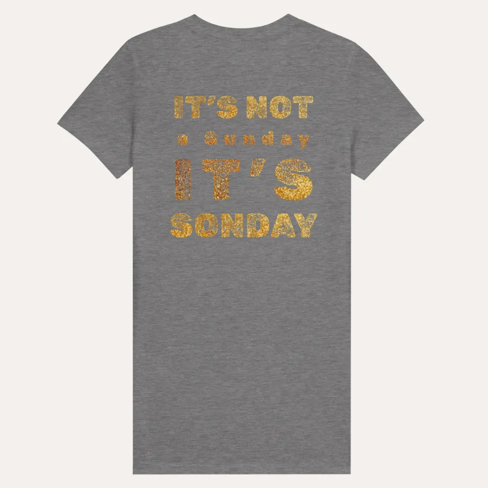 “Not a Sunday But SONday” Women’s Premium Christian Tee – Gold Lettering
