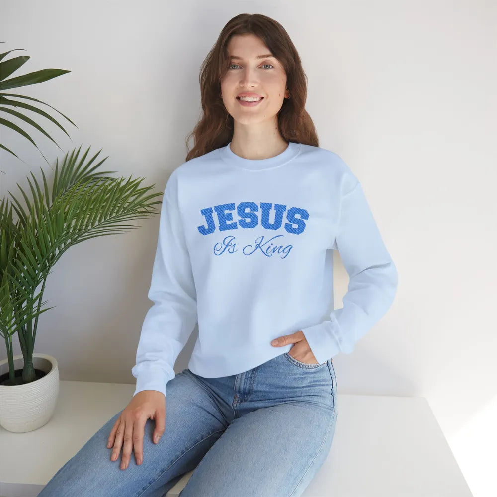 Jesus Is King Crewneck Sweatshirt — Christian Faith Pullover