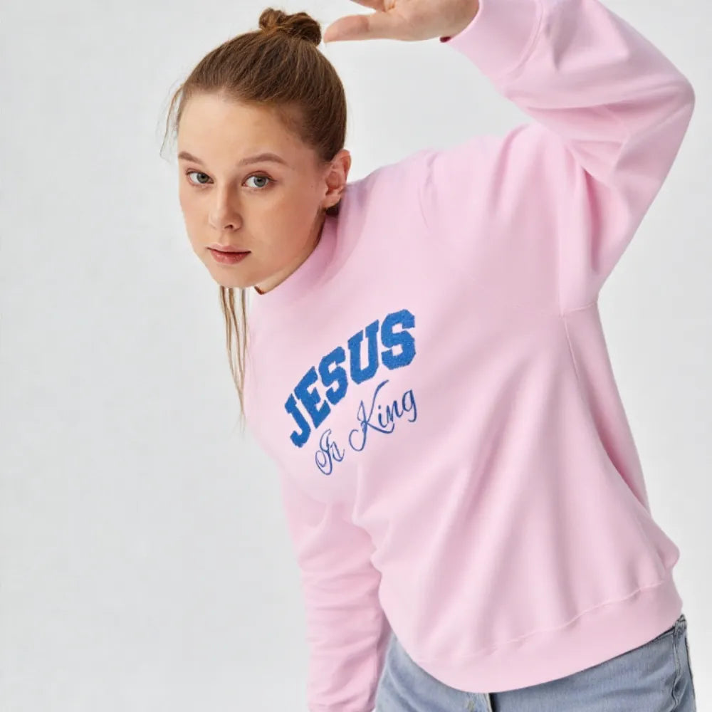 Jesus Is King Crewneck Sweatshirt — Christian Faith Pullover