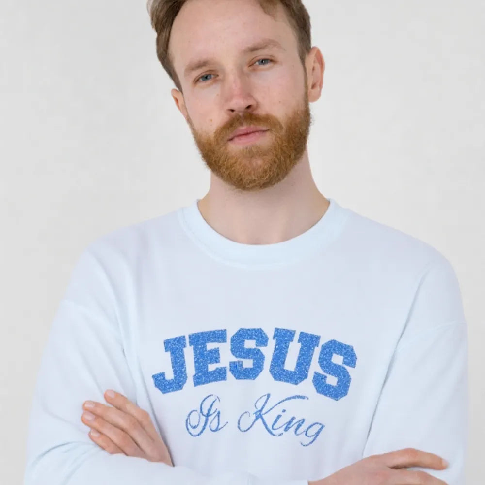 Jesus Is King Crewneck Sweatshirt — Christian Faith Pullover