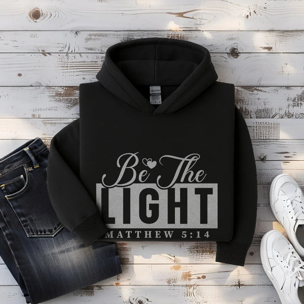Be The Light Hoodie — Matthew 5:14 Christian Faith Pullover