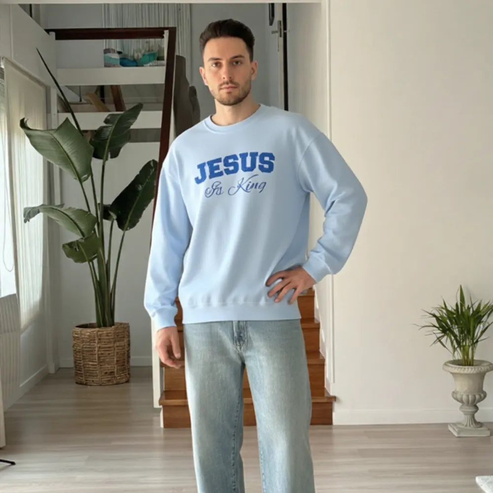 Jesus Is King Crewneck Sweatshirt — Christian Faith Pullover