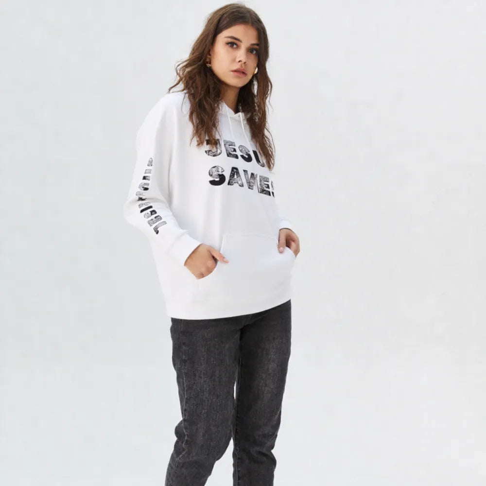 Jesus Saves Hoodie — Christian Faith Graphic Pullover (Tell the World)