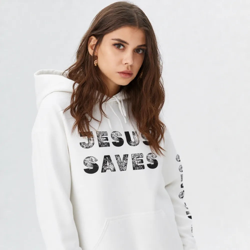 Jesus Saves Hoodie — Christian Faith Graphic Pullover (Tell the World)