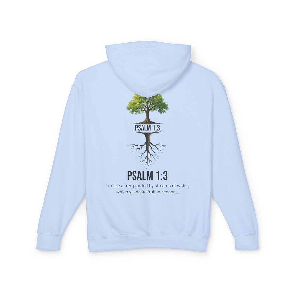 Psalm 1:3 Hoodie — Tree Planted by Streams Christian Sweatshirt