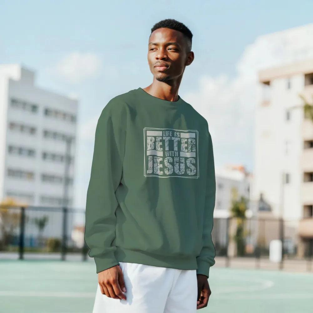 Life Is Better With Jesus — Christian Unisex Crewneck Sweatshirt