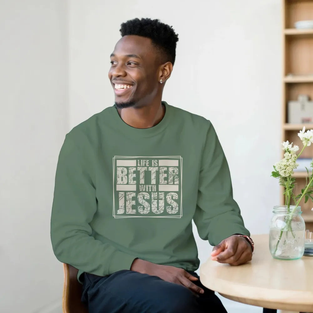 Life Is Better With Jesus — Christian Unisex Crewneck Sweatshirt