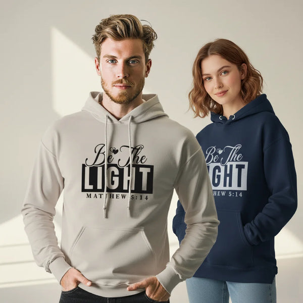 Be The Light Hoodie — Matthew 5:14 Christian Faith Pullover