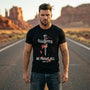 "He Paid It All" Nail Cross T-Shirt For Him — Romans 5:8 Christian Tee