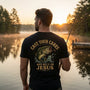 Cast Your Cares Fishing T-Shirt For Him — 1 Peter 5:7 Christian Faith Fishing Tee