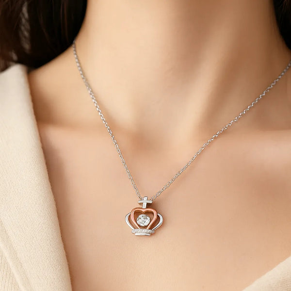 DAUGHTER OF THE KING – Crown Pendant Necklace in Sterling Silver