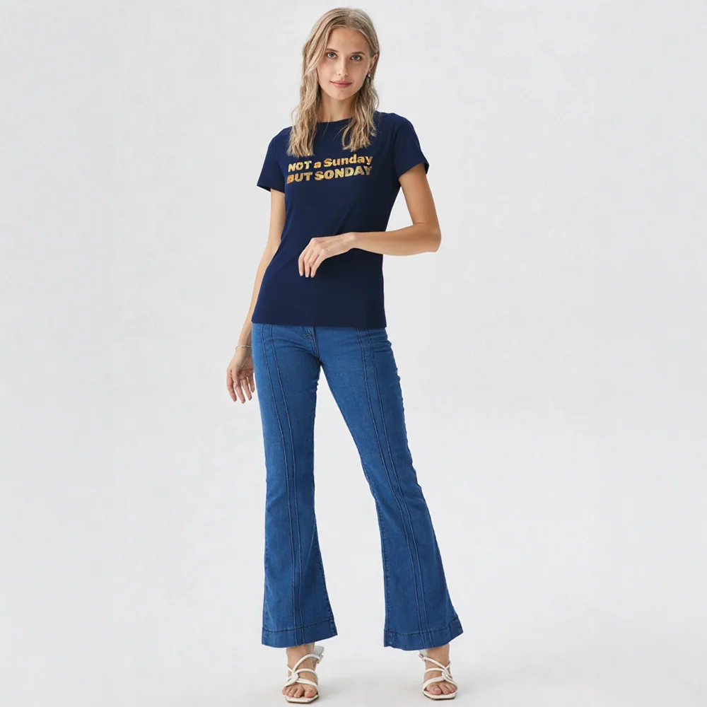 “Not a Sunday But SONday" Women Christian Tee – Gold Lettering