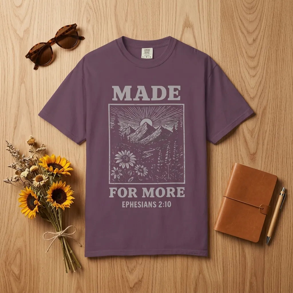 Made For More T-Shirt For Her — Ephesians 2:10 Christian Faith Tee