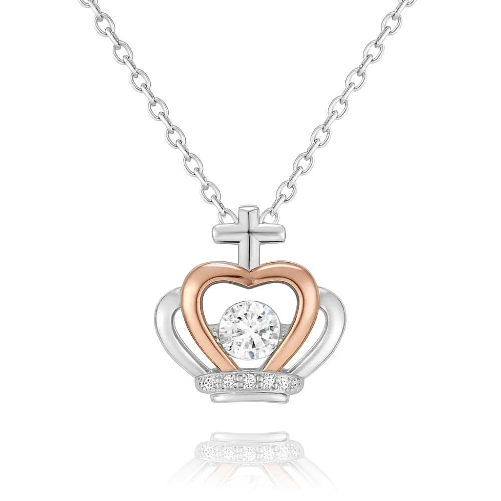 DAUGHTER OF THE KING – Crown Pendant Necklace in Sterling Silver