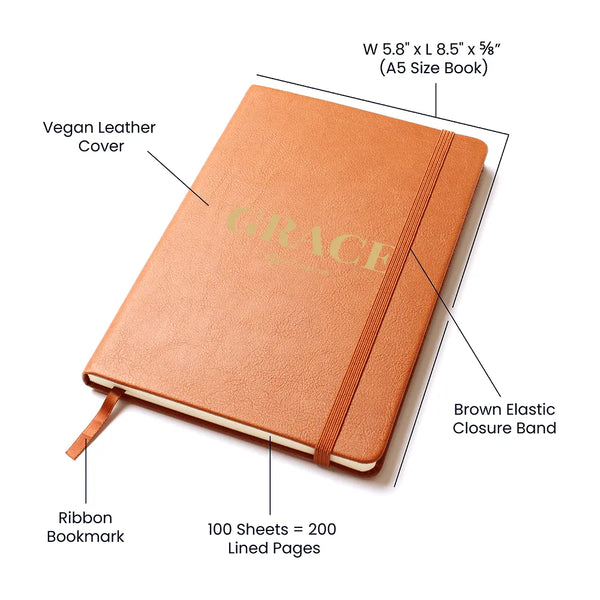 GRACE – Premium Vegan Leather Journal by CrossLume™